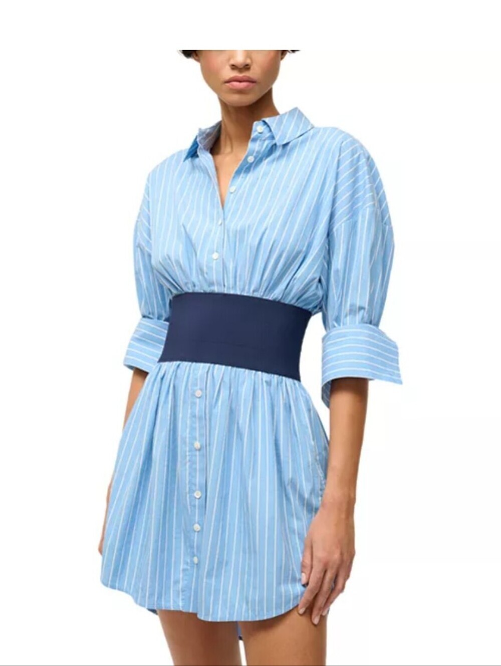 STAUD michelle striped shirt dress - size medium